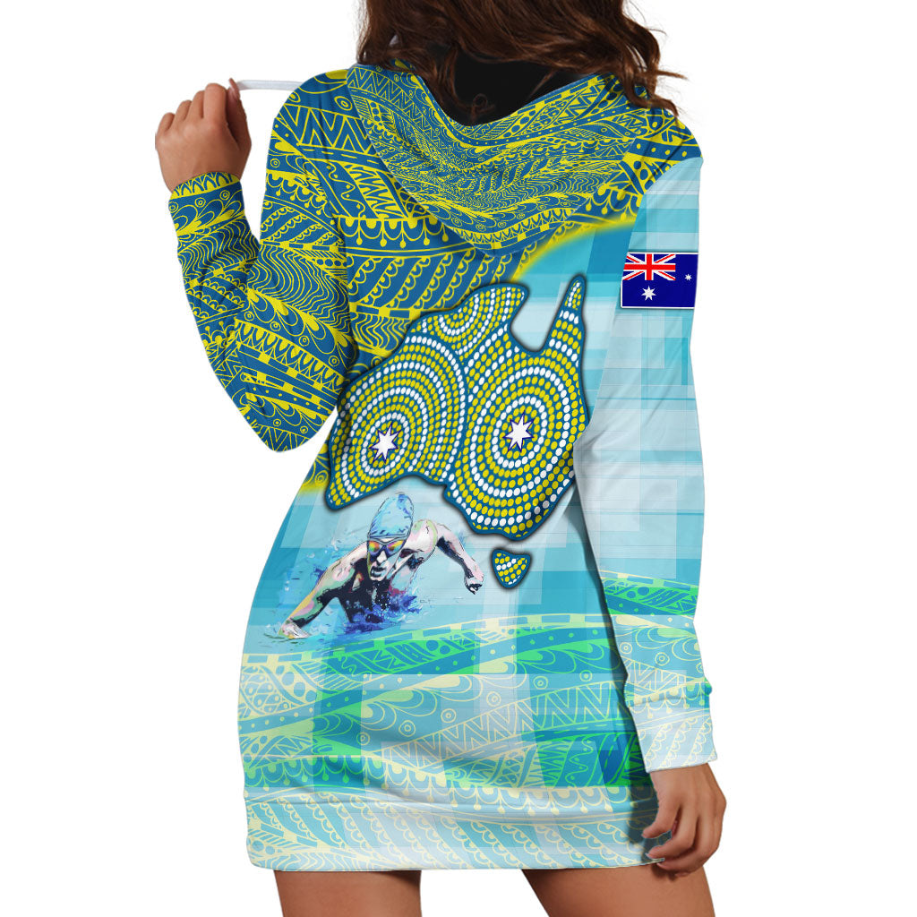Australia Men National Water Polo Team Hoodie Dress Aboriginal Dot Art Style Patriotic Aquatic Sport
