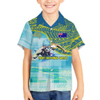 Australia Men National Water Polo Team Kid Hawaiian Shirt Aboriginal Dot Art Style Patriotic Aquatic Sport