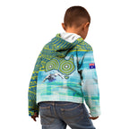 Australia Men National Water Polo Team Kid Hoodie Aboriginal Dot Art Style Patriotic Aquatic Sport
