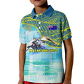 Australia Men National Water Polo Team Kid Polo Shirt Aboriginal Dot Art Style Patriotic Aquatic Sport