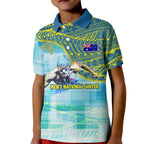 Australia Men National Water Polo Team Kid Polo Shirt Aboriginal Dot Art Style Patriotic Aquatic Sport