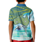 Australia Men National Water Polo Team Kid Polo Shirt Aboriginal Dot Art Style Patriotic Aquatic Sport