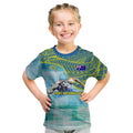 Australia Men National Water Polo Team Kid T Shirt Aboriginal Dot Art Style Patriotic Aquatic Sport