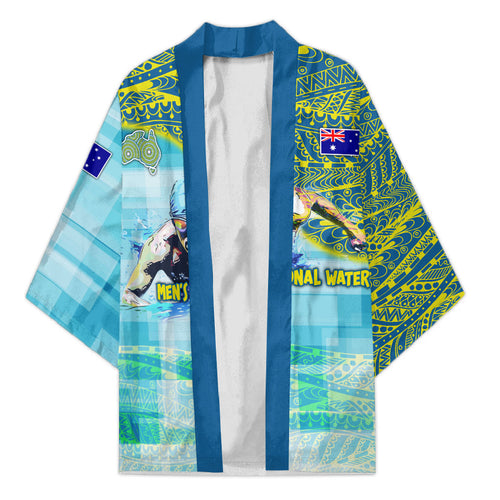 Australia Men National Water Polo Team Kimono Aboriginal Dot Art Style Patriotic Aquatic Sport