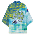 Australia Men National Water Polo Team Kimono Aboriginal Dot Art Style Patriotic Aquatic Sport