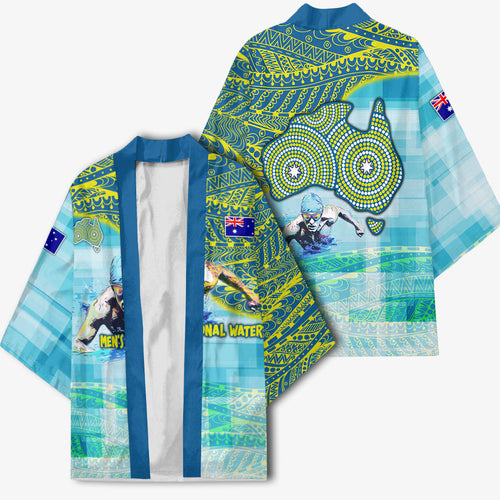 Australia Men National Water Polo Team Kimono Aboriginal Dot Art Style Patriotic Aquatic Sport