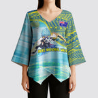 Australia Men National Water Polo Team Kimono Sleeve Blouse Aboriginal Dot Art Style Patriotic Aquatic Sport