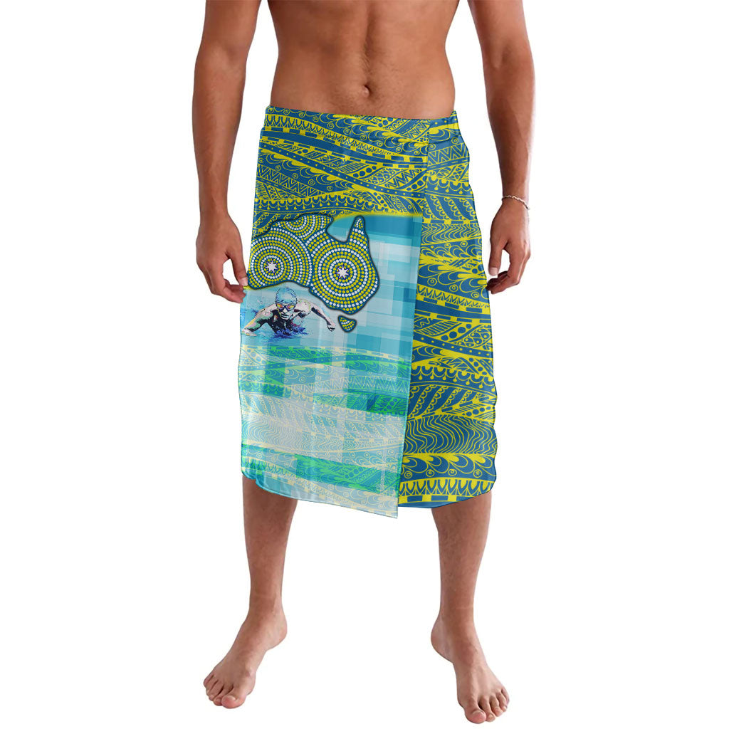 Australia Men National Water Polo Team Lavalava Aboriginal Dot Art Style Patriotic Aquatic Sport
