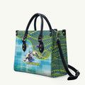 Australia Men National Water Polo Team Leather Bag Aboriginal Dot Art Style Patriotic Aquatic Sport