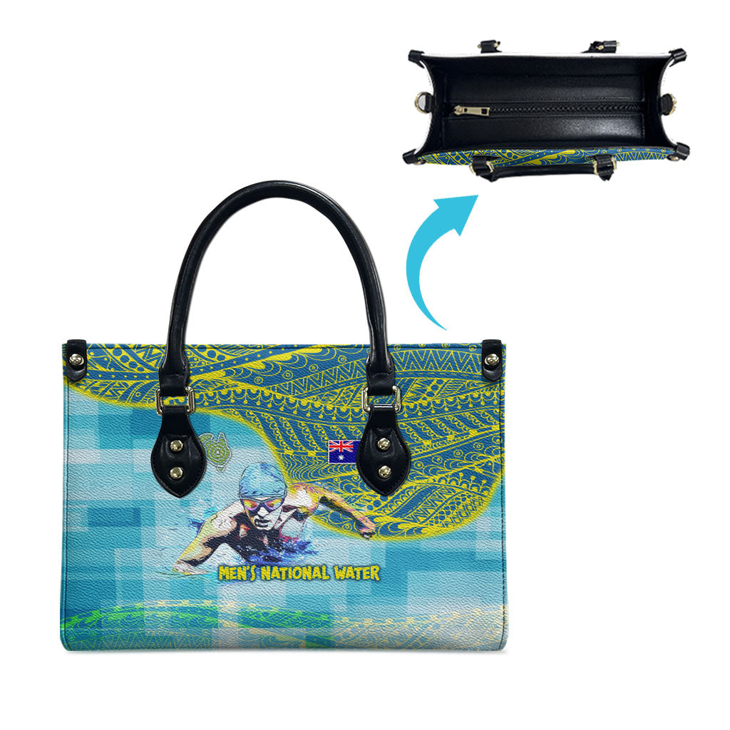 Australia Men National Water Polo Team Leather Bag Aboriginal Dot Art Style Patriotic Aquatic Sport