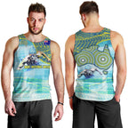 Australia Men National Water Polo Team Men Tank Top Aboriginal Dot Art Style Patriotic Aquatic Sport