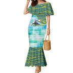 Australia Men National Water Polo Team Mermaid Dress Aboriginal Dot Art Style Patriotic Aquatic Sport