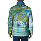 Australia Men National Water Polo Team Padded Jacket Aboriginal Dot Art Style Patriotic Aquatic Sport