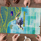 Australia Men National Water Polo Team Puzzle Aboriginal Dot Art Style Patriotic Aquatic Sport