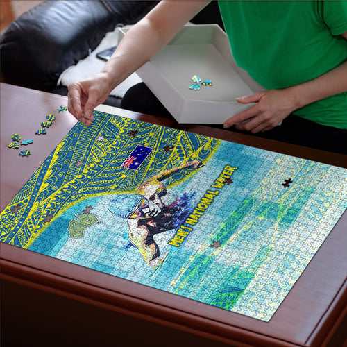 Australia Men National Water Polo Team Puzzle Aboriginal Dot Art Style Patriotic Aquatic Sport