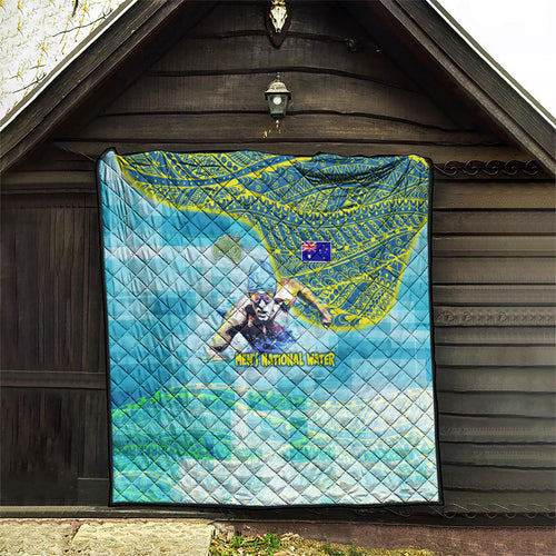 Australia Men National Water Polo Team Quilt Aboriginal Dot Art Style Patriotic Aquatic Sport
