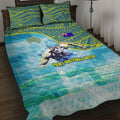 Australia Men National Water Polo Team Quilt Bed Set Aboriginal Dot Art Style Patriotic Aquatic Sport