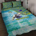 Australia Men National Water Polo Team Quilt Bed Set Aboriginal Dot Art Style Patriotic Aquatic Sport