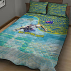 Australia Men National Water Polo Team Quilt Bed Set Aboriginal Dot Art Style Patriotic Aquatic Sport