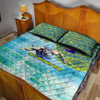 Australia Men National Water Polo Team Quilt Bed Set Aboriginal Dot Art Style Patriotic Aquatic Sport