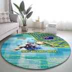 Australia Men National Water Polo Team Round Carpet Aboriginal Dot Art Style Patriotic Aquatic Sport