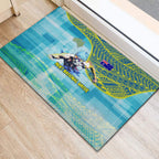 Australia Men National Water Polo Team Rubber Doormat Aboriginal Dot Art Style Patriotic Aquatic Sport
