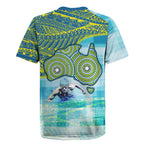 Australia Men National Water Polo Team Rugby Jersey Aboriginal Dot Art Style Patriotic Aquatic Sport