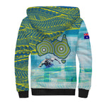 Australia Men National Water Polo Team Sherpa Hoodie Aboriginal Dot Art Style Patriotic Aquatic Sport
