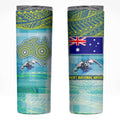Australia Men National Water Polo Team Skinny Tumbler Aboriginal Dot Art Style Patriotic Aquatic Sport