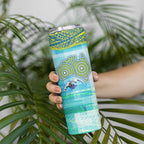 Australia Men National Water Polo Team Skinny Tumbler Aboriginal Dot Art Style Patriotic Aquatic Sport