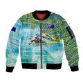 Australia Men National Water Polo Team Sleeve Zip Bomber Jacket Aboriginal Dot Art Style Patriotic Aquatic Sport