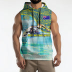 Australia Men National Water Polo Team Sleeveless Hoodie Aboriginal Dot Art Style Patriotic Aquatic Sport