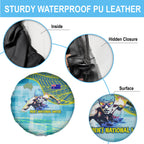 Australia Men National Water Polo Team Spare Tire Cover Aboriginal Dot Art Style Patriotic Aquatic Sport