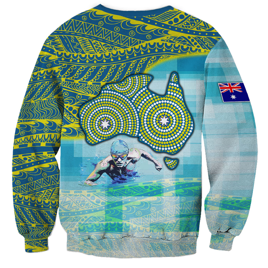 Australia Men National Water Polo Team Sweatshirt Aboriginal Dot Art Style Patriotic Aquatic Sport