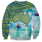 Australia Men National Water Polo Team Sweatshirt Aboriginal Dot Art Style Patriotic Aquatic Sport