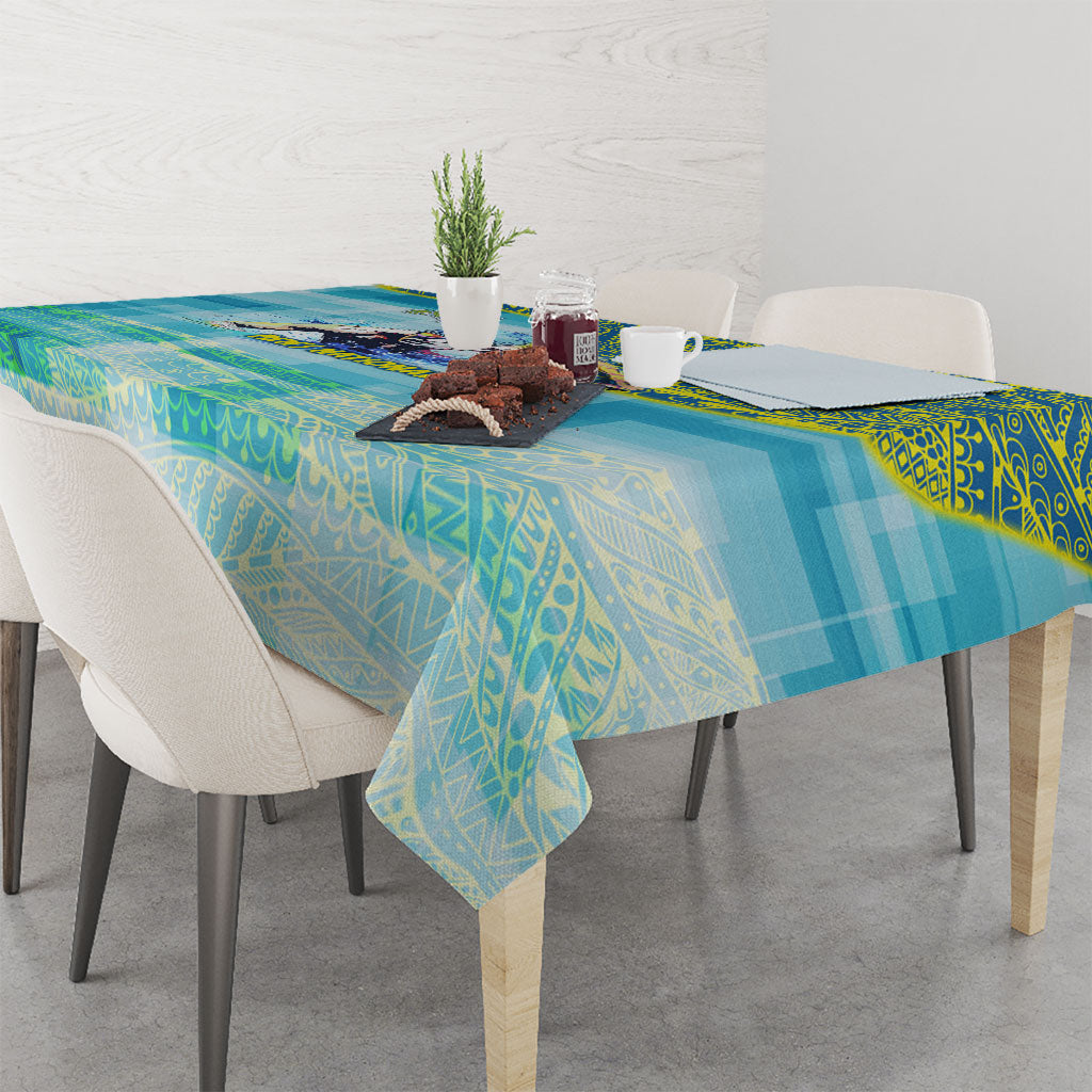 Australia Men National Water Polo Team Tablecloth Aboriginal Dot Art Style Patriotic Aquatic Sport