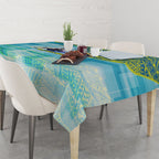 Australia Men National Water Polo Team Tablecloth Aboriginal Dot Art Style Patriotic Aquatic Sport