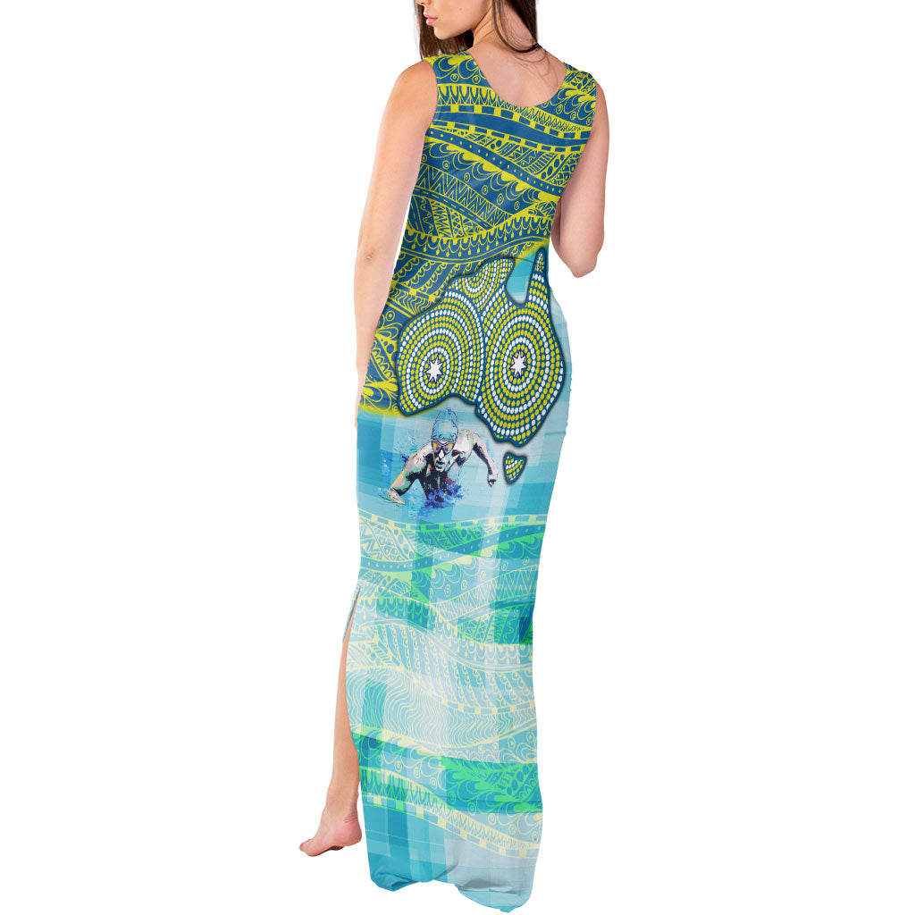 Australia Men National Water Polo Team Tank Maxi Dress Aboriginal Dot Art Style Patriotic Aquatic Sport