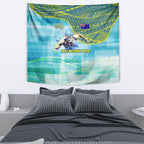 Australia Men National Water Polo Team Tapestry Aboriginal Dot Art Style Patriotic Aquatic Sport