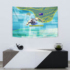 Australia Men National Water Polo Team Tapestry Aboriginal Dot Art Style Patriotic Aquatic Sport