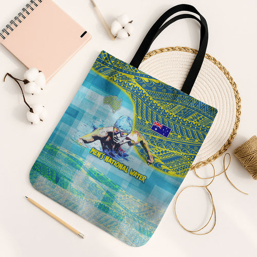 Australia Men National Water Polo Team Tote Bag Aboriginal Dot Art Style Patriotic Aquatic Sport