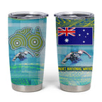 Australia Men National Water Polo Team Tumbler Cup Aboriginal Dot Art Style Patriotic Aquatic Sport