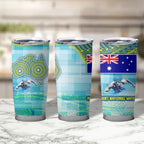 Australia Men National Water Polo Team Tumbler Cup Aboriginal Dot Art Style Patriotic Aquatic Sport