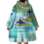 Australia Men National Water Polo Team Wearable Blanket Hoodie Aboriginal Dot Art Style Patriotic Aquatic Sport