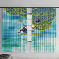 Australia Men National Water Polo Team Window Curtain Aboriginal Dot Art Style Patriotic Aquatic Sport