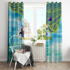 Australia Men National Water Polo Team Window Curtain Aboriginal Dot Art Style Patriotic Aquatic Sport