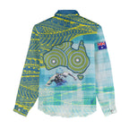 Australia Men National Water Polo Team Women Casual Shirt Aboriginal Dot Art Style Patriotic Aquatic Sport