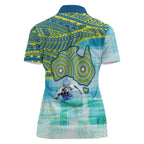 Australia Men National Water Polo Team Women Polo Shirt Aboriginal Dot Art Style Patriotic Aquatic Sport