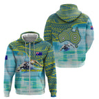 Australia Men National Water Polo Team Zip Hoodie Aboriginal Dot Art Style Patriotic Aquatic Sport
