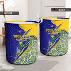 Personalized Australia Swimming Athlete Laundry Basket Aboriginal Dot Pattern Competitive Swimmer Patriotic